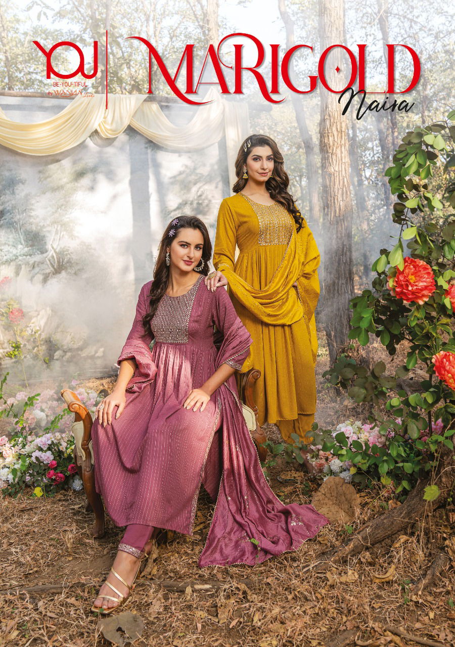 Marigold Naira Heavy Festive Wear Wholesale Readymade Salwar Suits Catalog 